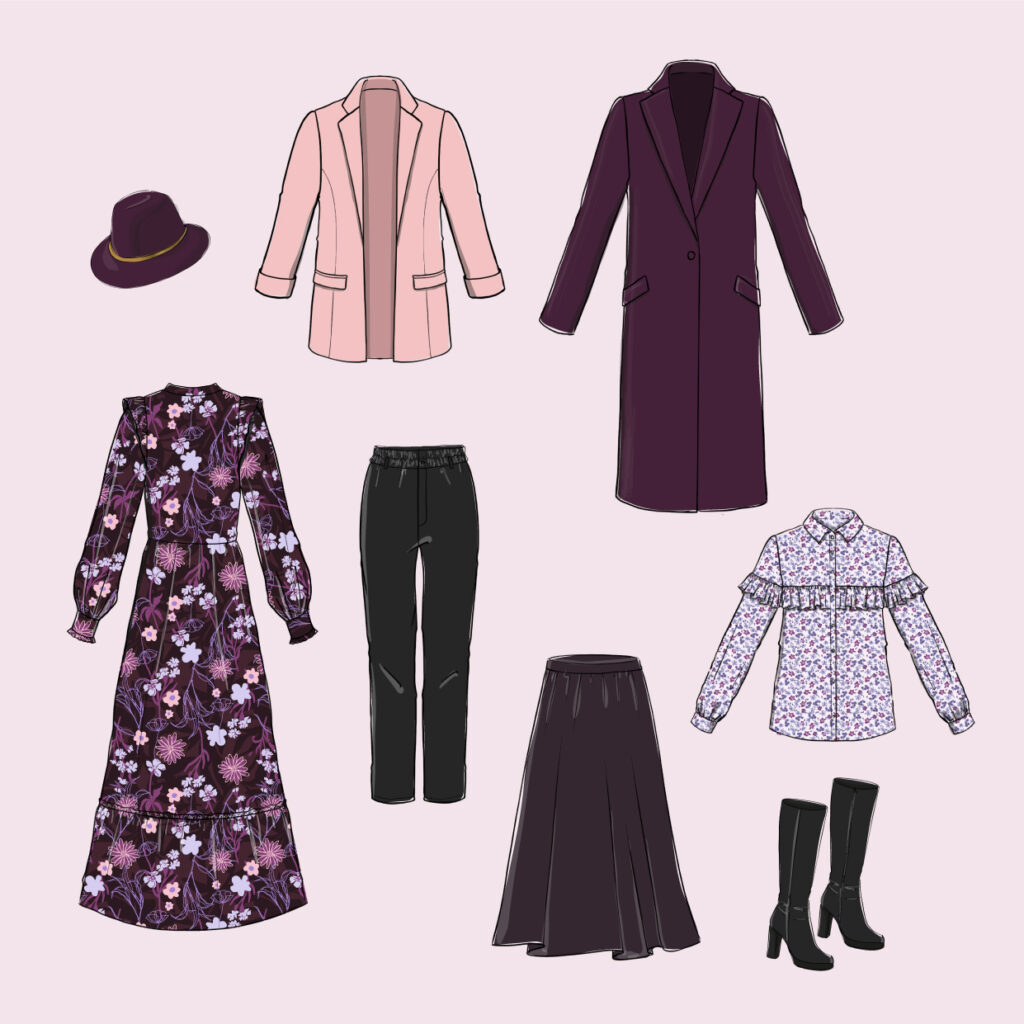 Purple shade plaches style